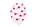 BALONY W CZERWONE SERDUSZKA 6szt. 30cm WALENTYNKI