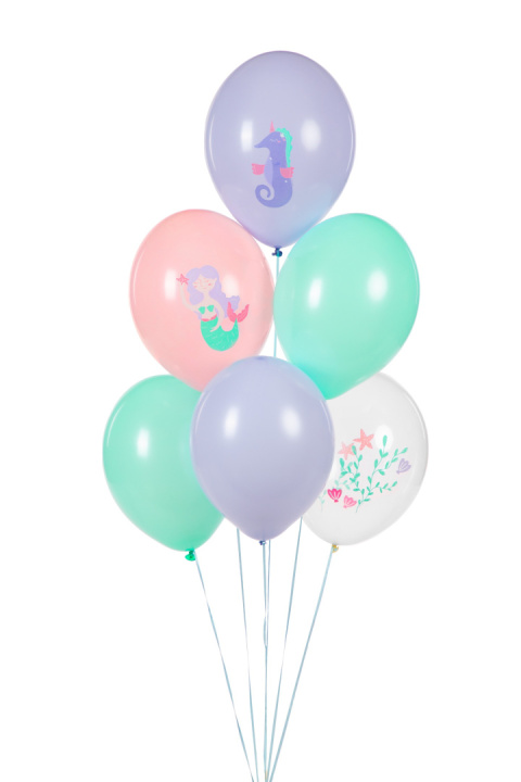 BALONY MORSKI ŚWIAT SYRENKA 6szt. 30cm OCEAN PARTY BALONY MORSKI ŚWIAT SYRENKA 6szt. 30cm OCEAN PARTY