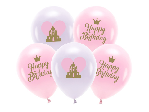 BALONY HAPPY BIRTHDAY KSIĘŻNICZKA 5szt. 33cm PRINCESS PARTY