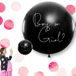 DUŻY BALON BOY OR GIRL 1m GENDER REVEAL PARTY - DZIEWCZYNKA