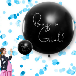 DUŻY BALON BOY OR GIRL 1m GENDER REVEAL PARTY - CHŁOPIEC