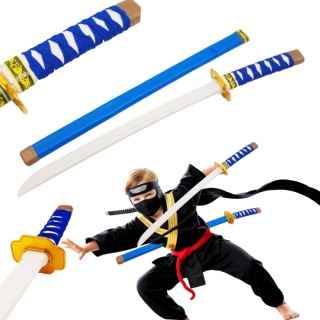 NIEBIESKI MIECZ NINJA KATANA DLA DZIECI 58cm