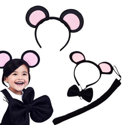 1059 STRÓJ MYSZKI NA BAL PRZEBRANIE OPASKA + MUCHA I OGON