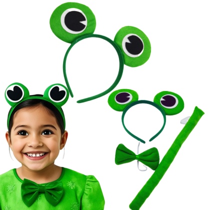 1060 STRÓJ ŻABKI NA BAL PRZEBRANIE OPASKA + MUCHA I OGON