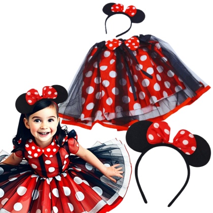 8030 STRÓJ MYSZKA MINNIE NA BAL PRZEBRANIE OPASKA + SPÓDNICZKA
