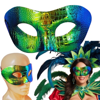 MASKA BŁYSZCZĄCA ZIELEŃ KARNAWAŁ EFEKT WĘŻOWEJ SKÓRY