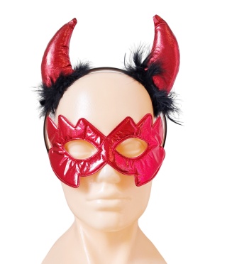 MASKA I OPASKA DIABEŁKA STRÓJ PRZEBRANIE KARNAWAŁ