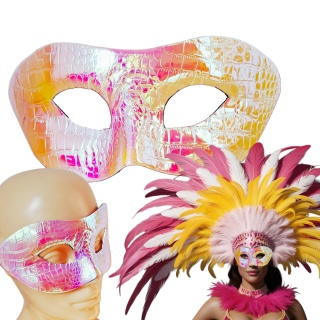 MASKA BŁYSZCZĄCA RÓŻ KARNAWAŁ EFEKT WĘŻOWEJ SKÓRY