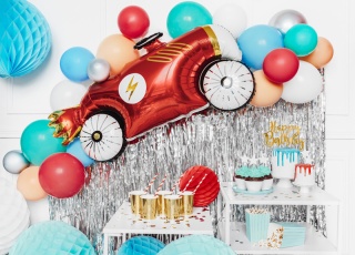 BALON FOLIOWY SAMOCHÓD AUTO 111x63cm CZERWONY SAMOCHÓD WYŚCIGI