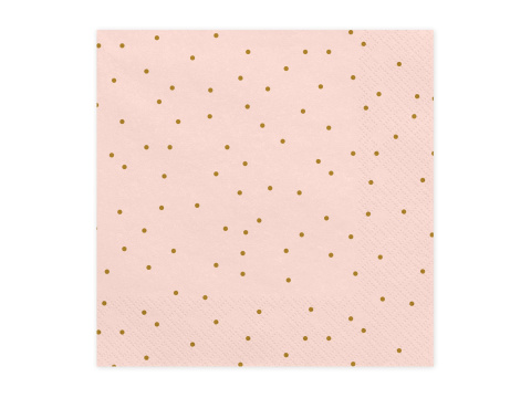 RÓŻOWE SERWETKI W ZŁOTE KROPKI 20szt. 33x33cm TRÓJWARSTWOWE RÓŻOWE SERWETKI W ZŁOTE KROPKI 20szt. 33x33cm TRÓJWARSTWOWE