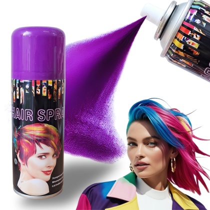 KOLOROWY SPRAY DO WŁOSÓW FIOLETOWY FARBA ZMYWALNA