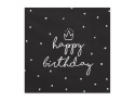 CZARNE SERWETKI HAPPY BIRTHDAY 20szt. 33x33cm TRÓJWARSTWOWE CZARNE SERWETKI HAPPY BIRTHDAY 20szt. 33x33cm TRÓJWARSTWOWE