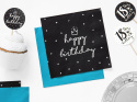 CZARNE SERWETKI HAPPY BIRTHDAY 20szt. 33x33cm TRÓJWARSTWOWE CZARNE SERWETKI HAPPY BIRTHDAY 20szt. 33x33cm TRÓJWARSTWOWE