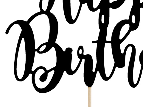 TOPPER HAPPY BIRTHDAY CZARNY 22,5cm DEKORACJA TORTU TOPPER HAPPY BIRTHDAY CZARNY 22,5cm DEKORACJA TORTU