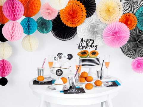 TOPPER HAPPY BIRTHDAY CZARNY 22,5cm DEKORACJA TORTU TOPPER HAPPY BIRTHDAY CZARNY 22,5cm DEKORACJA TORTU