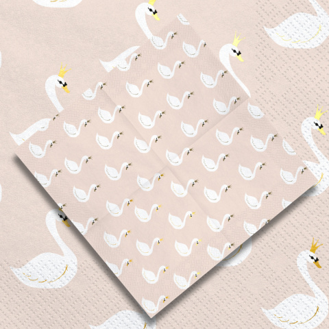 BEŻOWE SERWETKI W ŁABĘDZIE 20szt. 33x33cm LOVELY SWAN BEŻOWE SERWETKI W ŁABĘDZIE 20szt. 33x33cm LOVELY SWAN