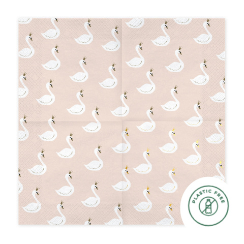 BEŻOWE SERWETKI W ŁABĘDZIE 20szt. 33x33cm LOVELY SWAN BEŻOWE SERWETKI W ŁABĘDZIE 20szt. 33x33cm LOVELY SWAN