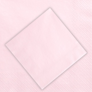 SERWETKI GŁADKIE JASNY RÓŻ 20szt. 33x33cm TRÓJWARSTWOWE