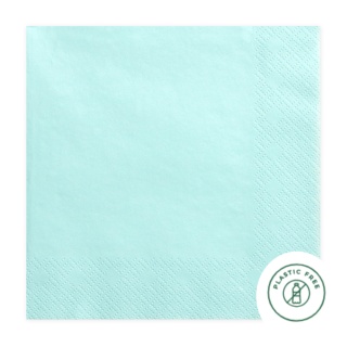 SERWETKI GŁADKIE TURKUSOWE 20szt. 33x33cm TRÓJWARSTWOWE