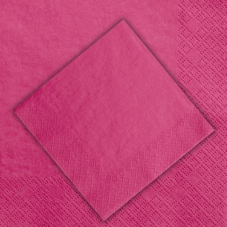 SERWETKI GŁADKIE CIEMNY RÓŻ 20szt. 33x33cm TRÓJWARSTWOWE