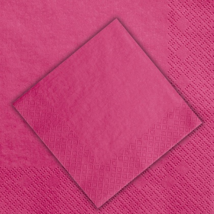 SERWETKI GŁADKIE CIEMNY RÓŻ 20szt. 33x33cm TRÓJWARSTWOWE