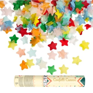 TUBA Z KONFETTI KOLOROWE GWIAZDKI 20cm
