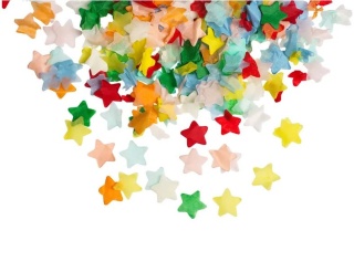 TUBA Z KONFETTI KOLOROWE GWIAZDKI 20cm