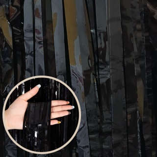 CZARNA KURTYNA DEKORACYJNA IMPREZOWA 200cmx100cm