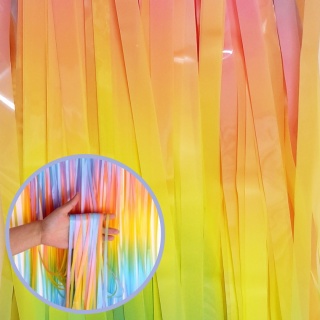 KURTYNA DEKORACYJNA IMPREZOWA 200cmx100cm TĘCZOWA