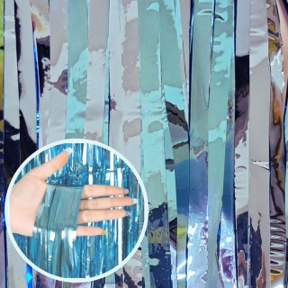 BŁĘKITNA KURTYNA DEKORACYJNA IMPREZOWA 200cmx100cm