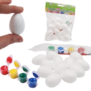 STYROPIANOWE JAJKA DO MALOWANIA 10szt + FARBKI