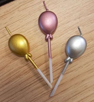 ŚWIECZKI BALONIKI METALIZOWANE 5szt. BŁYSZCZĄCE