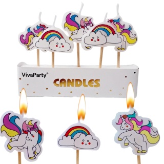ŚWIECZKI JEDNOROŻCE CHMURKI 5szt. UNICORN PARTY