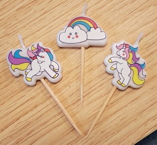 ŚWIECZKI JEDNOROŻCE CHMURKI 5szt. UNICORN PARTY
