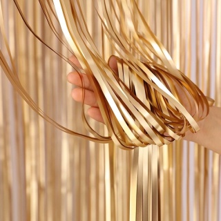 KURTYNA DEKORACYJNA JASNE ZŁOTO MAT 200cmx100cm SZAMPAŃSKI MAT