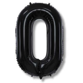 BALON FOLIOWY CYFRA 0 CZARNA DUŻA 86cm URODZINY ROCZNICA