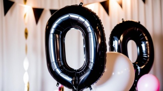 BALON FOLIOWY CYFRA 0 CZARNA DUŻA 86cm URODZINY ROCZNICA