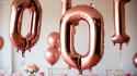 BALON FOLIOWY CYFRA 0 RÓŻOWE ZŁOTO DUŻA 86cm ROSE GOLD URODZINY ROCZNICA