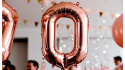 BALON FOLIOWY CYFRA 0 RÓŻOWE ZŁOTO DUŻA 86cm ROSE GOLD URODZINY ROCZNICA