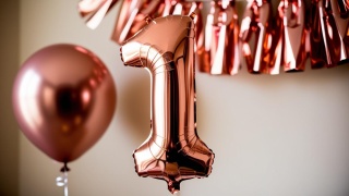 BALON FOLIOWY CYFRA 1 RÓŻOWE ZŁOTO DUŻA 86cm ROSE GOLD URODZINY ROCZNICA