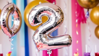 BALON FOLIOWY CYFRA 2 SREBRNA DUŻA 86cm URODZINY ROCZNICA