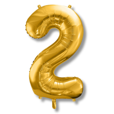 BALON FOLIOWY CYFRA 2 ZŁOTA DUŻA 86cm URODZINY ROCZNICA BALON FOLIOWY CYFRA 2 ZŁOTA DUŻA 86cm URODZINY ROCZNICA
