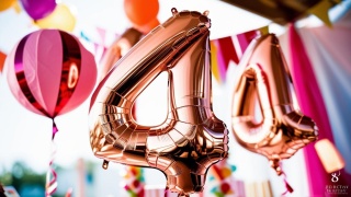 BALON FOLIOWY CYFRA 4 RÓŻOWE ZŁOTO DUŻA 86cm ROSE GOLD URODZINY ROCZNICA