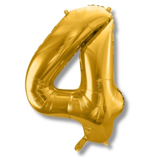 BALON FOLIOWY CYFRA 4 ZŁOTA DUŻA 86cm URODZINY ROCZNICA