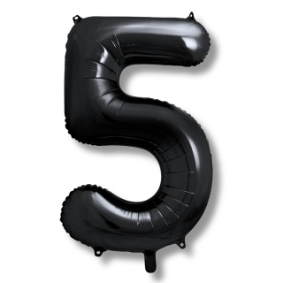 BALON FOLIOWY CYFRA 5 CZARNA DUŻA 86cm URODZINY ROCZNICA