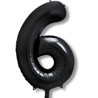BALON FOLIOWY CYFRA 6 CZARNA DUŻA 86cm URODZINY ROCZNICA