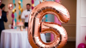 BALON FOLIOWY CYFRA 6 RÓŻOWE ZŁOTO DUŻA 86cm ROSE GOLD URODZINY ROCZNICA