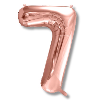 BALON FOLIOWY CYFRA 7 RÓŻOWE ZŁOTO DUŻA 86cm ROSE GOLD URODZINY ROCZNICA