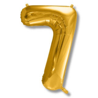 BALON FOLIOWY CYFRA 7 ZŁOTA DUŻA 86cm URODZINY ROCZNICA