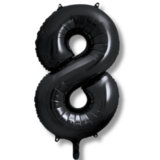 BALON FOLIOWY CYFRA 8 CZARNA DUŻA 86cm URODZINY ROCZNICA